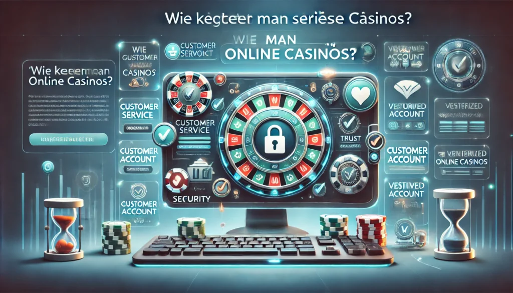 DALLE 20250327 132604 A trustworthy and informative 169 banner image for a blog post titled Wie erkennt man seriöse Online Casinos How to identify reputable online cas SlotsProject